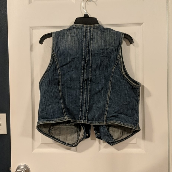 Ashley Stewart, Blue Jean Vest with Studs and Real Pockets - Picture 6 of 8
